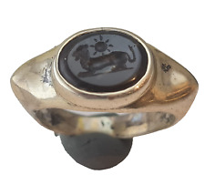 Intaglio Silver 925 Seal Ring Ancient Vintage Antique ROMAN  Natural Onix picture