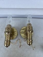 Pair Of The Safety Co Solid Brass Railway Train Carriage Wall Candle Sconces. picture