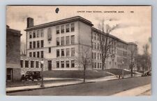 Leominster MA-Massachusetts, Junior High School, Antique Vintage c1944 Postcard picture