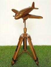 Table Desktop Aircraft Metal Airplane Model on Tripod Stand Home Office Decor picture