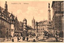 Horse Carriages and People at The City Hall, Frankfurt am Main, Germany Postcard picture