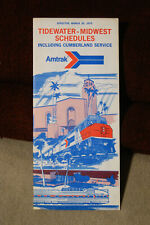 Amtrak - Tidewater - Midwest Timetable - March 25, 1975 picture