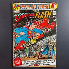 World's Finest 198 Superman vs Flash race EARLY Bronze Age DC 1970 comic book picture
