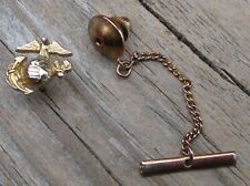 Vintage U.S. Marine Corps Gold Tone Tie-Tack Pin - OUTSTANDING picture