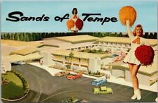 c1960s Tempe, Arizona Postcard SANDS OF TEMPE MOTOR HOTEL / ASU Cheerleaders picture