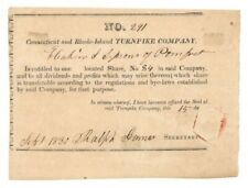 Connecticut and Rhode-Island Turnpike Co. - Stock Certificate - Early Turnpike S picture