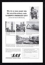1963 SAS Scandinavian Airlines System Travel Europe Friendliest City Print Ad picture