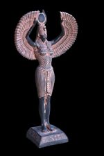 UNIQUE HANDMADE ANCIENT EGYPTIAN Statue Heavy Stone Large Winged Goddess Isis picture