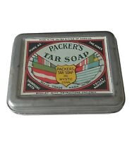 Vintage 1939 Packer's Tar Soap Tin Box Container Advertising Mystic Conn picture
