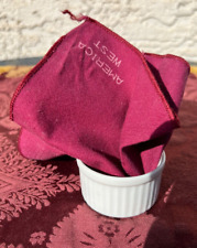 America West Airlines Ramekin First Class White Porcelain AND Cloth Napkin picture