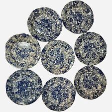 Laura Ashley Blue Chintzware 1989 Set of 8 Dinner Plates Vintage picture