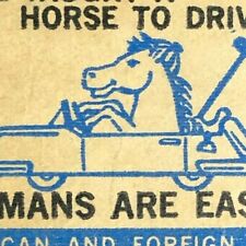 Vintage c1960's-75's Used Matchbook Diesel Rigs Horse Driving Car Cheney School picture