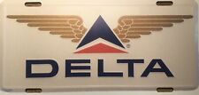 Delta airlines vintage Metal License Plate Emblem. picture