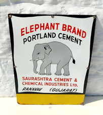 Vintage Elephant Brand Portland Cement Advertising Enamel Sign Board Rare EB364 picture