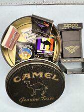 Vintage 1994 Camel Genuine Taste Black Matte Zippo Lighter NEW With Camel Tin picture