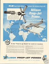 1957 LARGE Print Ad GM General Motors Allison Prop Jet KLM Royal Dutch Airlines picture
