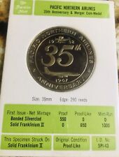 Franklin Mint Pacific Northern Airlines 35th Anniversary & Merger Coin- Medal picture