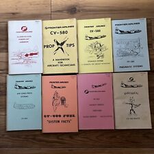 RARE VTG Set Of 8 Frontier Airlines Convair CV-580 Technical Training Manuals picture