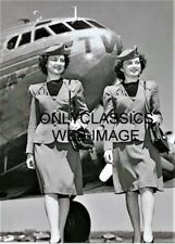 1940 TWA FIGHT ATTENDANTS 5X7 PHOTO BOEING 307 STRATOLINER AIRPLANE AVIATION picture