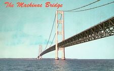 Vintage Postcard 1964 The Mackinac Bridge Mighty Mac Bob Miles Michigan Mich MI picture