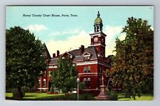 Paris TN-Tennessee, Henry County Court House, Antique, Vintage Souvenir Postcard picture