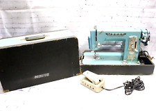 Vintage Blue Morse Super Dial Sewing Machine Rare Collectible Antique Tested picture