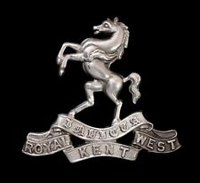 Royal West Kent Regiment Cap Badge Hallmarked Silver picture
