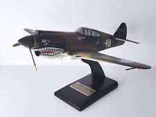 Curtiss USAAF - P-40B Tomahawk - Tex Hill Signed - Wood Desktop Airplane  picture