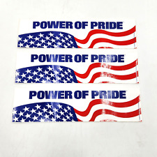 (3) VTG 1990's Power of Pride USA American Flag Bumper Stickers Lowes picture