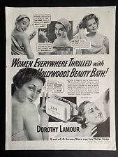 Vintage 1941 Lux Soap Dorothy Lamour Print Ad picture