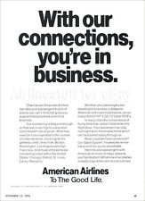 1973 AMERICAN Airlines ad airways advert LUXURY FLEET 747s, DC-10s, 707B picture
