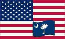 5×3 America and South Carolina Flag Sticker Bumper Stickers Vinyl Flag Decal picture