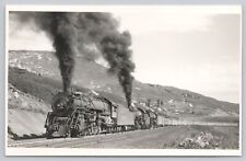 Atchison Topeka & Santa Fe Railroad 3 Locomotives, VTG RPPC Real Photo Postcard picture