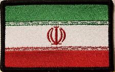 IRAN Flag Patch With Hook Adhesive fastener Emblem BLACK Border picture