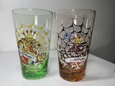 Ed Hardy Glass Drinking Glasses Tumblers Wild Cats Set of 2 picture