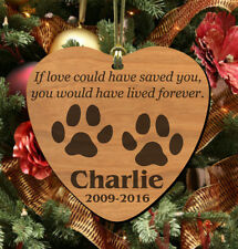 Love Saved~ PERSONALIZED Pet Memorial Ornament, Wooden Keepsake for Dog or Cat picture