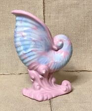 Vintage Royal Haeger Pink Blue Cornucopia Shell Vase USA Made AS IS READ picture