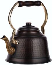 DEMMEX Heavy Gauge 1mm Thick Hammered Copper Tea Pot Kettle Stovetop Teapot A... picture