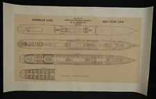 SS Berlin Cabin Deck Plan Ocean Liner American Red Star Line Promenade 26