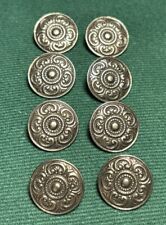 Vintage Pewter Buttons- Norwegian Made Beautiful Traditional Design. picture