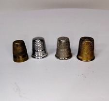 Lot Of 4 Gold Tone Thimble 10, Gold Tone, Silver Thimble 10 and Silver Stars picture