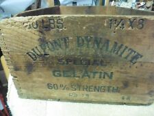Vintage Dupont EMPTY Wood Box High Explosives Dangerous ICC-14 picture