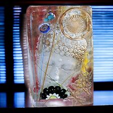 Spirit Weight Buddha Susan Gott Phoenix Studio Signed Face Block Art Glass 8x5