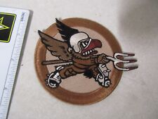 MILITARY PATCH SEW ON OLDER US AIR FORCE 124TH FIGHTER SQUADRON TAN COLORED picture