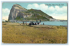 1920 Boat Scene, Giant Rock From The NW Gibraltar Posted Antique Postcard picture