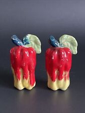 Vintage Japan Red Hot Chili Ceramic Salt & Pepper Shakers picture