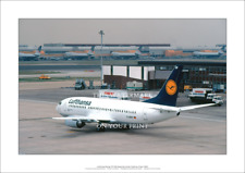 Lufthansa Boeing 737-330 A3 Art Print – London Heathrow – 42 x 29 cm Poster picture
