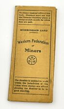 Western Federation of Miners Membership Card 1906 Park City Utah Mining Mine picture