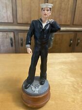 Vanmark American Heroes Outward Bound Navy Sailor Music Box Anchors Away 1999 picture
