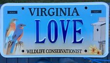 Exp Va DMV Virginia Issued License Love Birds  Personalized Vanity Tag Sign Cave picture